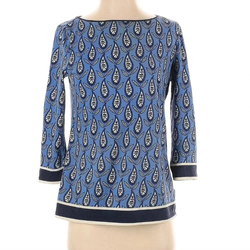 Talbots Paisley Cotton Tee Shirt